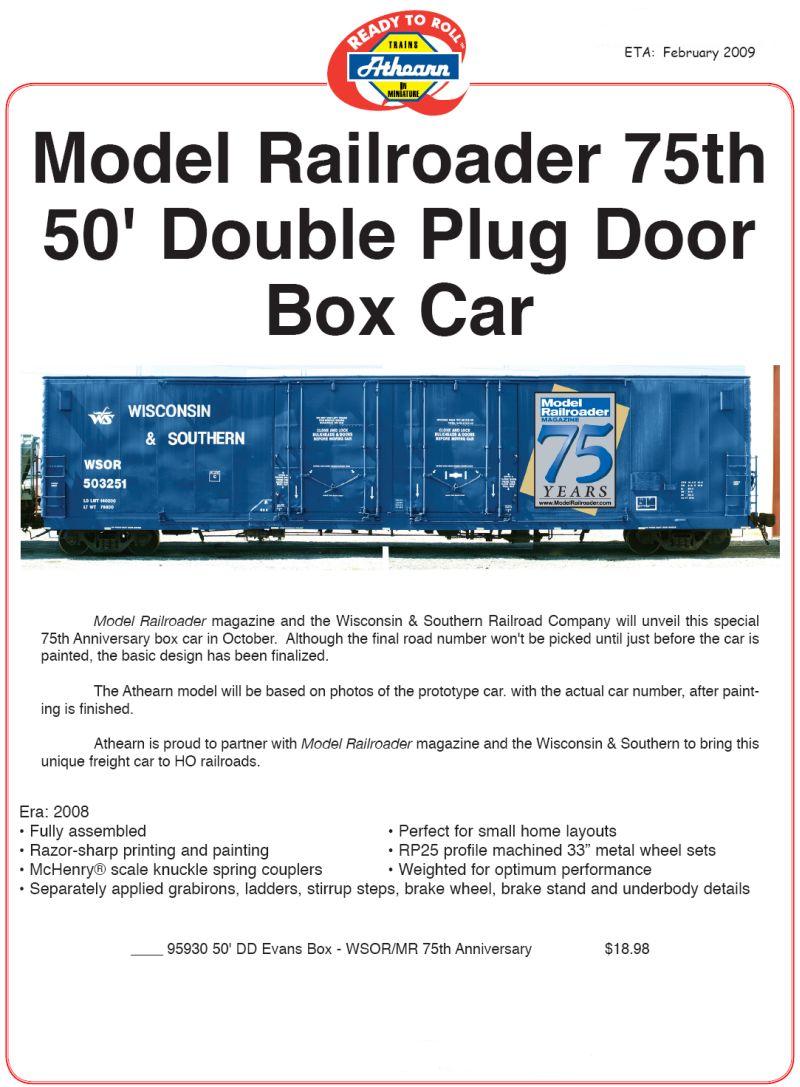 HO Scale 75th Anniversary WSOR Model Rail Roader Car