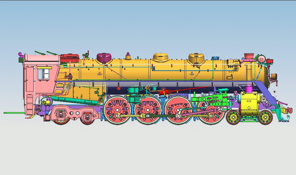 Drawing 4-8-4 CNR Steam Engine 1