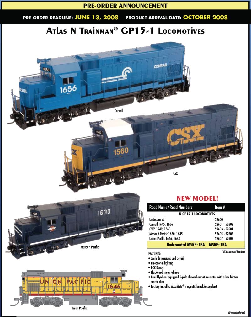 N Scale GP15-1 Locomotive Trainman