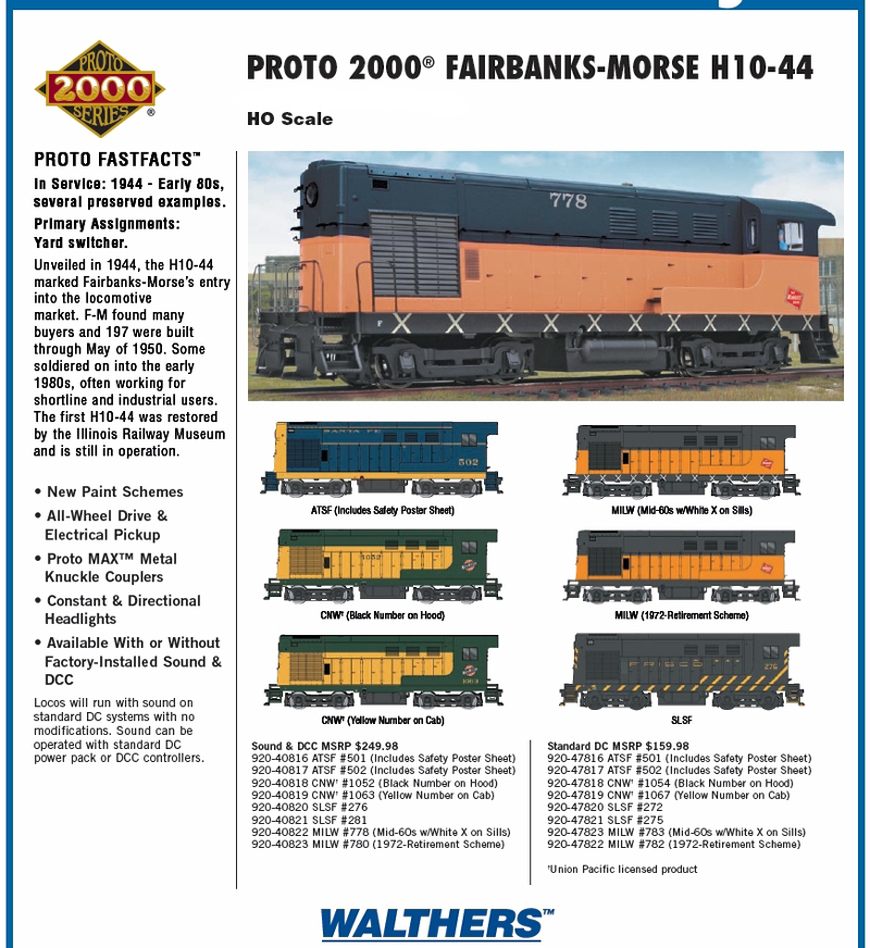 再入荷WALTHERS 920-47776 H10-44 Atchison Topeka and Santa Fe Railway(AT&SF) #502qjh061714 外国車輌