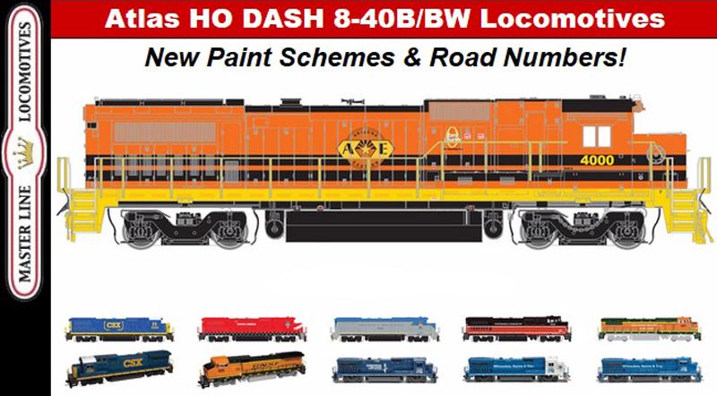 HO Scale Atlas GE Dash 8-40B/BW  The B40-8 is back from Atlas in