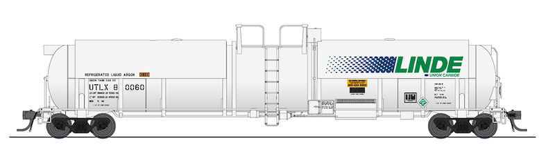 Linde Union Tank Liquid Argon Union Tank Car (unpainted) O Scale